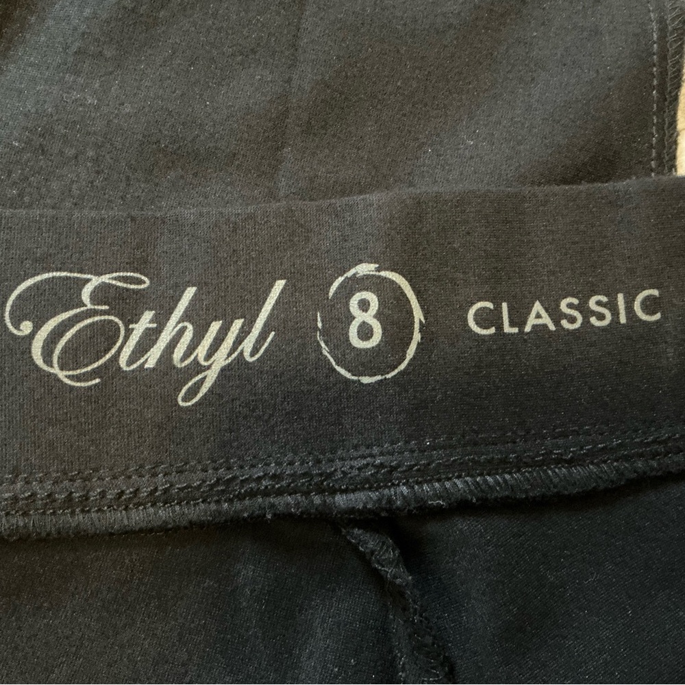 Ethyl Black Sparkly High Waist Pull On Pants Stretchy Glam Party Dressy Size 8 - Picture 8 of 10